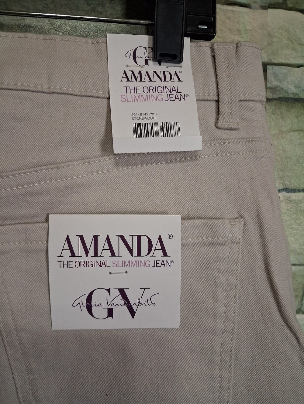 Gloria Vanderbilt Straight Leg Pants Light Beige 14 Short - Picture 5 of 8